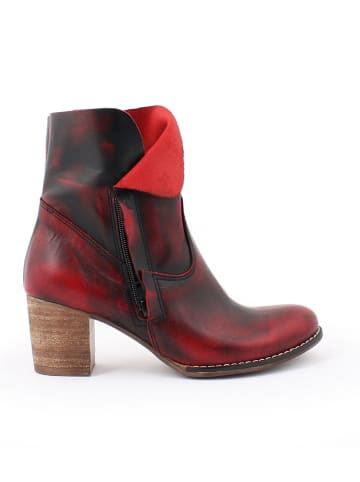 Zapato Leder-Stiefeletten in Schwarz/ Rot