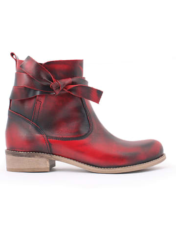 Zapato Leder-Stiefeletten in Schwarz/ Rot