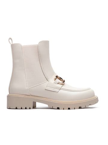 Foreverfolie Chelsea-Boots in Creme