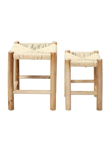 Ethnical Life 2er-Set: Hocker "Gigognes" in Natur