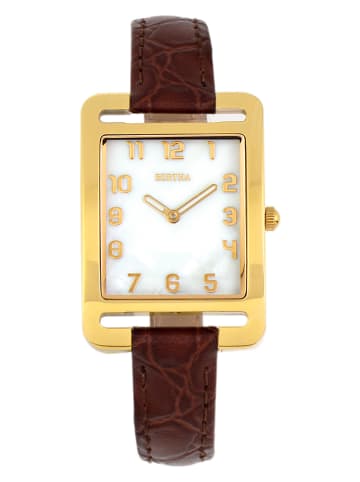 Bertha Quarzuhr "Marisol" in Braun/ Gold/ Weiß