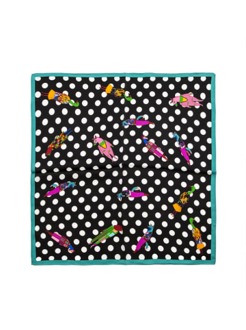 Made in Silk Zijden sjaal zwart/meerkleurig - (L)50 x (B)50 cm