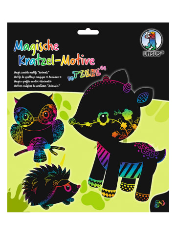 URSUS Kratzel-Motive-Bastelset "Tiere" in Schwarz