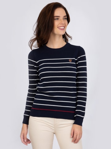 SIR RAYMOND TAILOR Pullover "Nina" in Dunkelblau/ Weiß