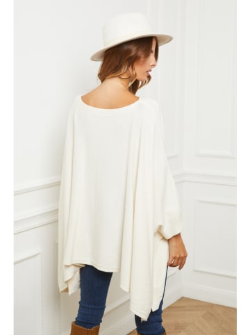 So Cachemire Poncho "Goccha" in Weiß