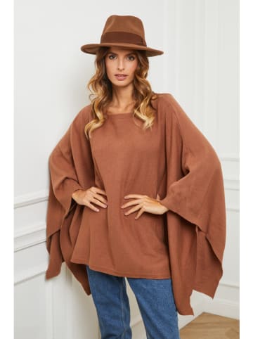 So Cachemire Poncho "Goccha" in Camel