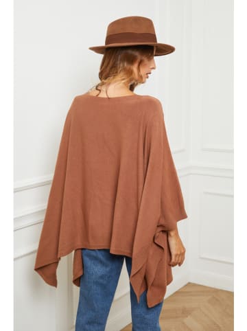So Cachemire Poncho "Goccha" in Camel
