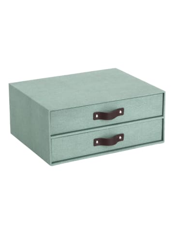 BigsoBox Pudełko "Birger" w kolorze zielonym z szufladami - A4