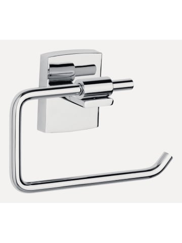 tesa Toiletrolhouder "Klaam" zilverkleurig - (B)14,2 x (H)9,5 x (D)4,7 cm