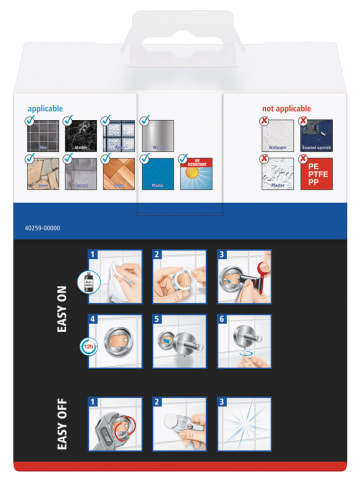 tesa Toiletrolhouder "Klaam" zilverkleurig - (B)14,2 x (H)9,5 x (D)4,7 cm