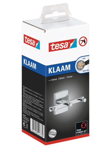 tesa Haczyk "Klaam" w kolorze srebrnym na ręcznik - 12 x 6 x 5,5 cm