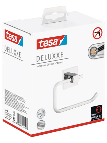 tesa Deluxxe Uchwyt w kolorze srebrnym na papier toaletowy - 16 x 9,9 x 4,5 cm