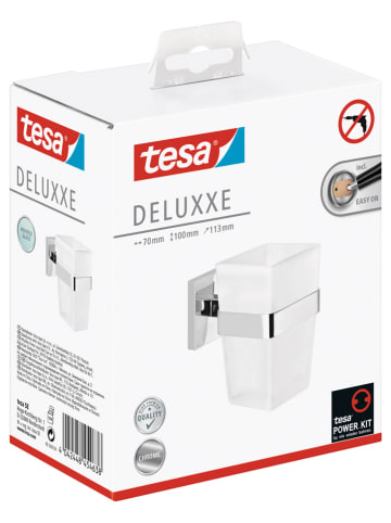 tesa Deluxxe tesa DELUXXE Zahnbürstenhalter mit Halterung in Silber - (H)10 cm