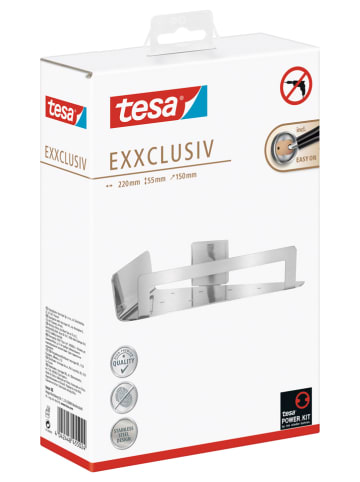 tesa Exxclusiv Koszyk prysznicowy w kolorze srebrnym - 22 x 5,5 x 15 cm