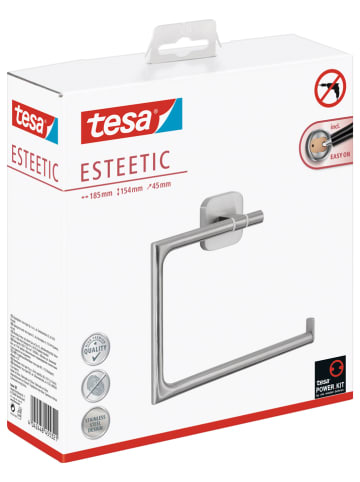 tesa Esteetic Handtuchhalter "Esteetic" in Silber - (B)45 x (H)18,5 x (T)15,4 cm