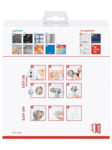 tesa Esteetic Handdoekhouder "Esteetic" zilverkleurig - (B)45 x (H)18,5 x (D)15,4 cm