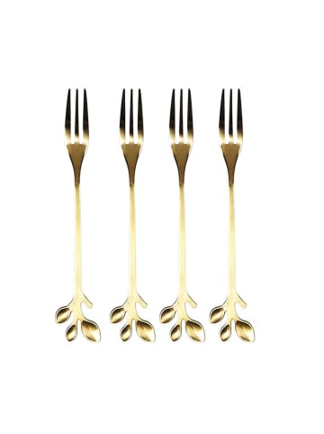 every ware 4-delige set: taartvorkjes goudkleurig - (L)12 cm