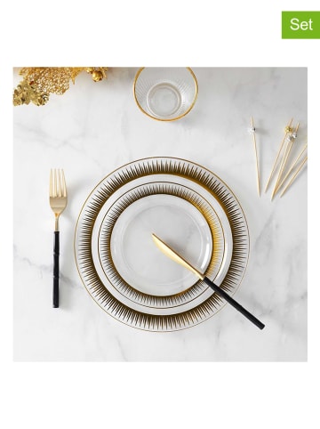 Make a Wish 4-delige set: borden wit/goudkleurig - Ø 26 cm (verrassingproduct)