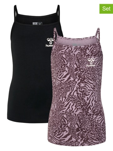 Hummel 2er-Set: Unterhemden "Carolina" in Schwarz/ Lila