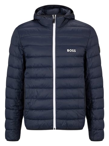 Hugo Boss Doorgestikte jas donkerblauw
