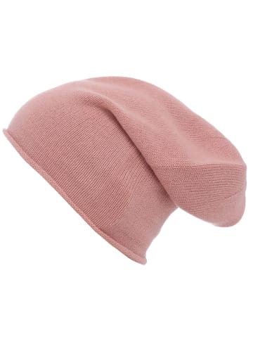 Zwillingsherz Kaszmirowa czapka beanie w kolorze szaroróżowym