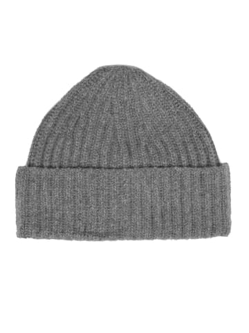 Zwillingsherz Kaschmir-Beanie in Grau