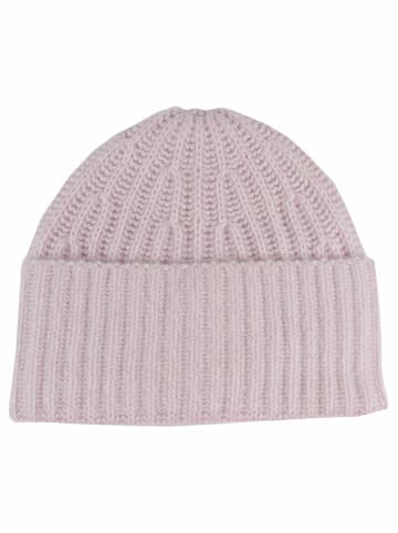 Zwillingsherz Kaszmirowa czapka beanie w kolorze jasnoróżowym