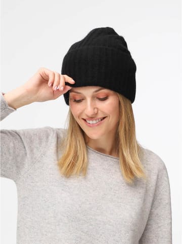 Zwillingsherz Kaszmirowa czapka beanie w kolorze czarnym