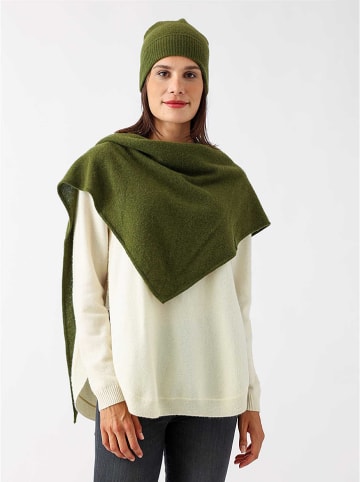 Zwillingsherz Kasjmieren sjaal groen - (L)175 x (B)120 cm