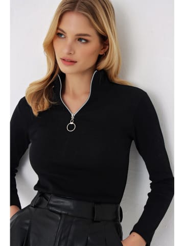 Chezalou Bluse in Schwarz