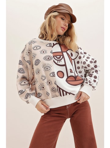 Jumeon Sweatshirt in Beige/ Braun