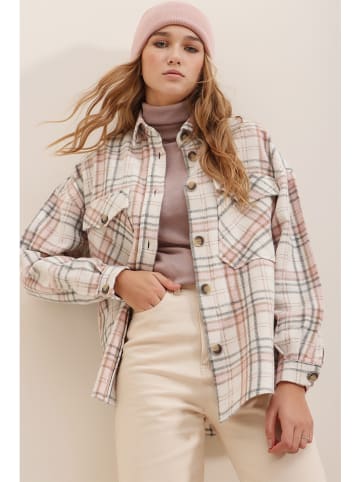 Jumeon Hemdjacke in Rosa/ Creme
