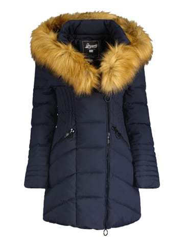 Geographical Norway Doorgestikte mantel "Chaya" donkerblauw