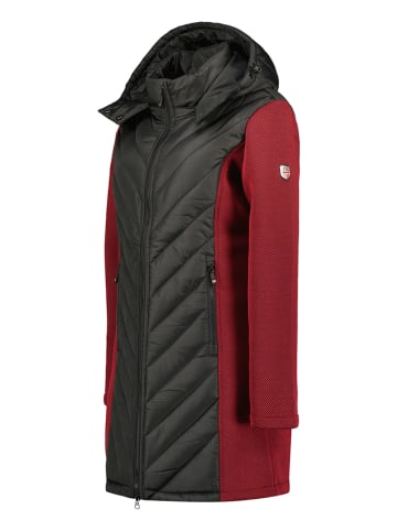 Geographical Norway Płaszcz pikowany "Bihac" w kolorze czarno-czerwonym