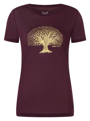 Super.natural Koszulka "Tree of Knowledge" w kolorze bordowym