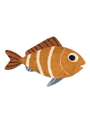 Folkifreckles Bawełniany dywan "Fish" w kolorze pomarańczowo-kremowym - 190 x 127 cm