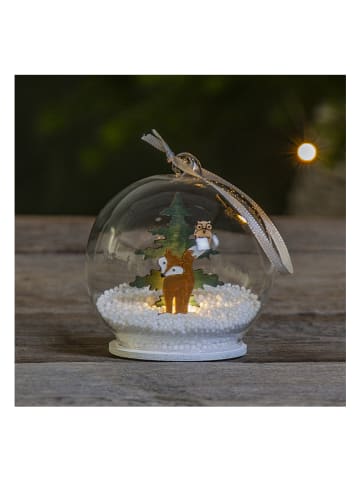 STAR Trading Dekoracja LED "Forest Friends" w kolorze zielonym - szer. 8 x wys. 9 cm