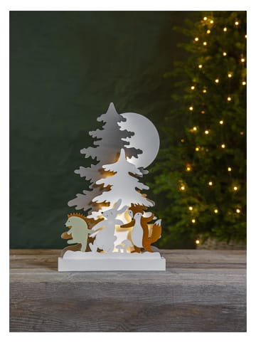STAR Trading Ledvensterlamp "Forest Friends" grijs/wit - (B)28 x (H)44 cm