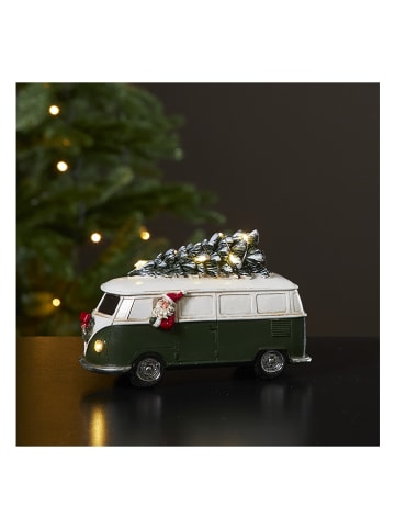 STAR Trading LED-Weihnachtfigur "Merryville" in Grün/ Weiß - (B)15,5 x (H)10 cm