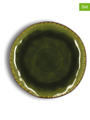 Ogo Living 6er-Set: Speiseteller "Meta" in Grün - Ø 27,5 cm