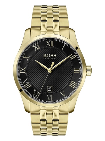 Hugo Boss Zegarek kwarcowy "Master" w kolorze złoto-czarnym