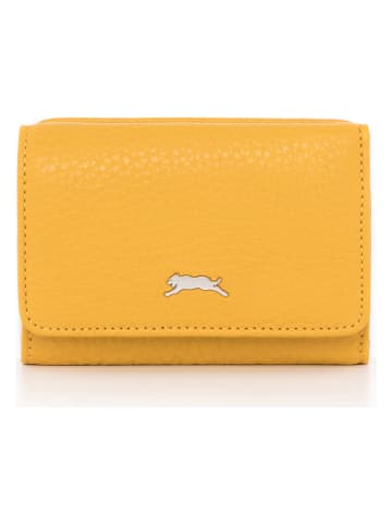 Neropantera Skórzany portfel w kolorze żółtym - 12,5 x 9 x 2 cm