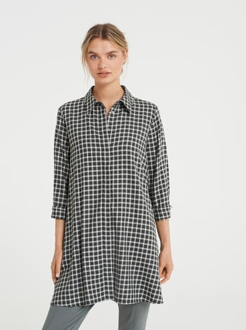 OPUS Tunika "Fauta check" in Schwarz/ Weiß