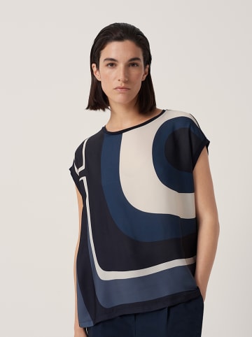 Someday Shirt "Kiebo" zwart/donkerblauw/crème