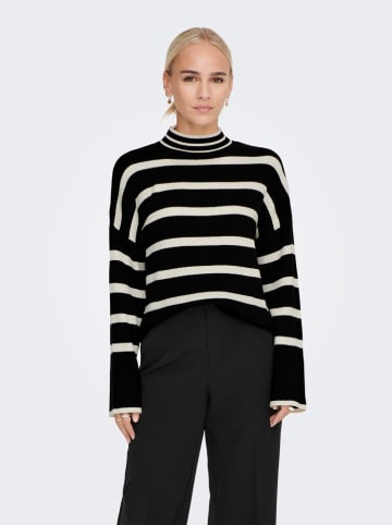 ONLY Pullover "Ibi" in Schwarz/ Creme