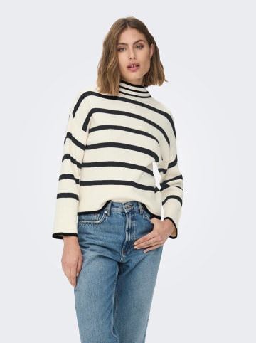 ONLY Pullover "Ibi" in Creme/ Schwarz