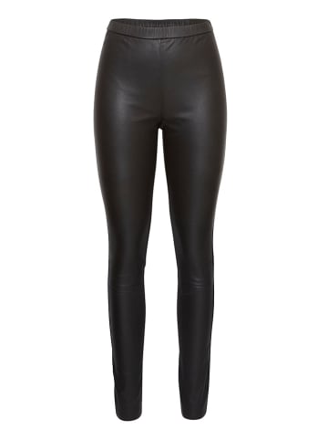 MOSS COPENHAGEN Leder-Leggings "Tenja" in Schwarz