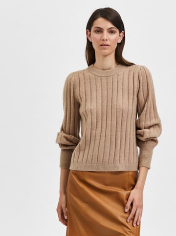 SELECTED FEMME Sweter w kolorze beżowym