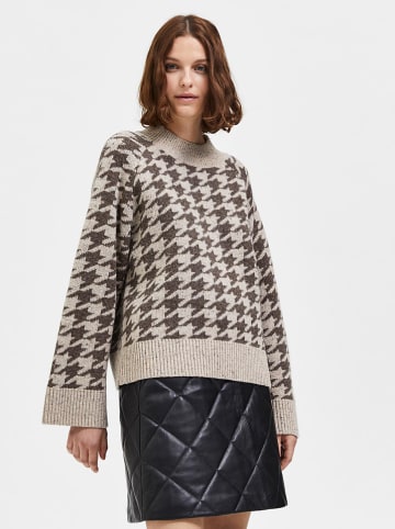 SELECTED FEMME Sweter "Birdy" w kolorze oliwkowo-beżowym