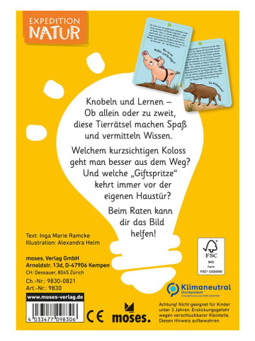 moses. Kartenset "50 wundersame Tierrätsel - Gefährliche Tiere" - ab 6 Jahren